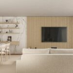 Petit salon lumineux avec coin repas compact